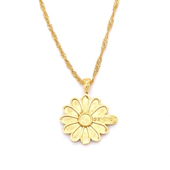 Çelik Kolye, Papatya Kolye Altın Kaplama KLY-254