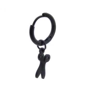 Erkek Çelik Küpe Siyah Makas Model UNK-488