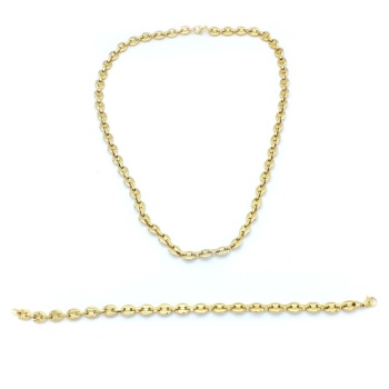 Altın Kaplama Zincir Geçişli Erkek SET- 136