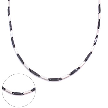 Çelik Zincir 316L Siyah Detaylı Erkek Model - ZN-229