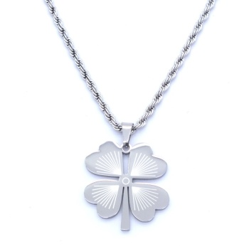 316L Çelik Büyük Yonca Kadın Kolye KLY-459