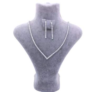 316L Çelik Zirkon Taşlı Su Yolu Kadın Set SET-146