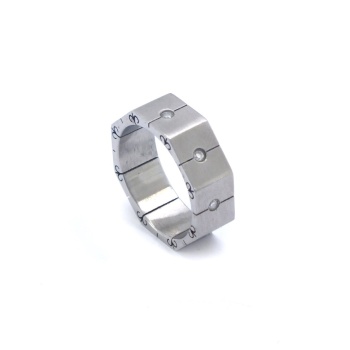 Taşlı Çelik Yüzük Alyans Sekizgen YZK-316