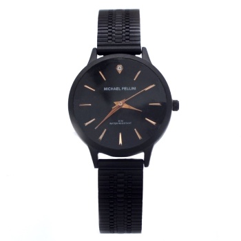 Micheal Fellini Rose-Siyah Taş Detaylı Kadın Kol Saati ST-114