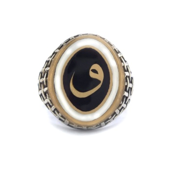 Vav Harfi 925 Ayar Kalemli Erkek Gümüş Yüzük GEY-124