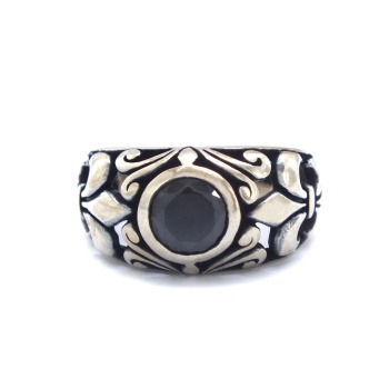 Taşlı Kalemli 925 Ayar Erkek Gümüş Serçe Parmak Yüzüğü GEY-143