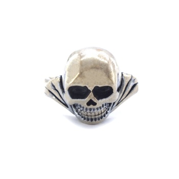 Kuru Kafa Detaylı 925 Ayar Erkek Gümüş Yüzük GEY-187