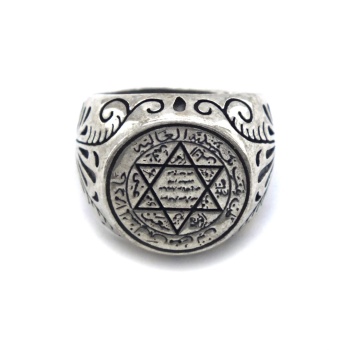 Davut Yıldızı El İşçiliği 925 Ayar Erkek Gümüş Yüzük GEY-193