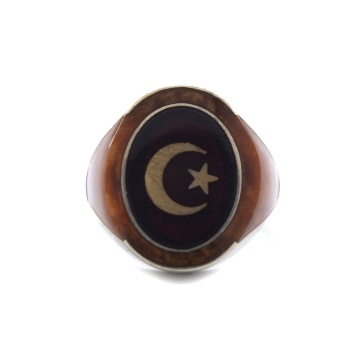 Ay Yıldızlı 925 Ayar Erkek Gümüş Yüzük GEY-166