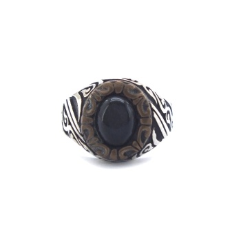 Oniks Taşlı El İşçiliği İnce 925 Ayar Erkek Gümüş Yüzük GEY-171