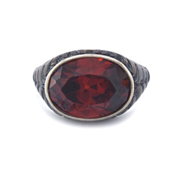 Ateş Taşlı 925 Ayar Erkek Gümüş Yüzük GEY-205