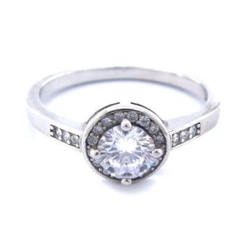 925 Ayar Gümüş Zirkon Baget Taşlı Tek Taş Kadın Yüzük GKY-133