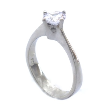 925 Ayar Gümüş Zirkon Baget Taşlı Tek Taş Kadın Yüzük GKY-140