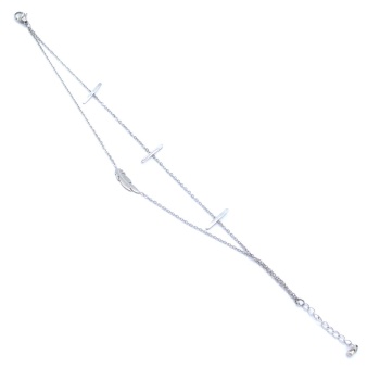 Çelik Halhal Tüy Detaylı Kadın Zincir Model HAL-146