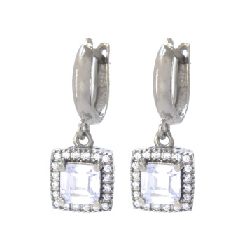 Baget Zirkon Taşlı Gümüş Küpe GKP-110