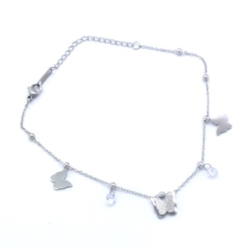 Çelik Halhal Zirkon Taşlı Kelebekli Model HAL-176