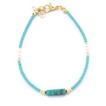 Varisit Doğal Taşlı Turkuaz Renk Kadın Bileklik BLK-934