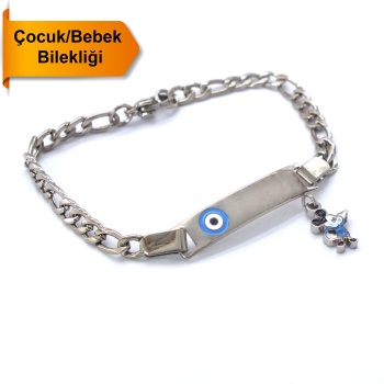 Bebek Bileklik Çelik Nazar Boncuklu Mickey Mouse BLK-965