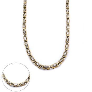 Altın Kaplama Çelik Kral Erkek Zincir Kolye-  - ZN-274