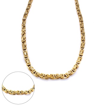 Altın Kaplama Kral Erkek Zincir Kolye -  - ZN-277