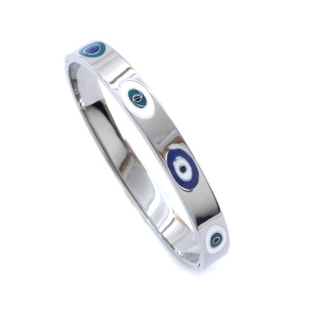 Çelik Kelepçe Bileklik Nazar Boncuklu Model BLZ-521