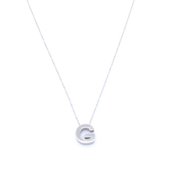 316L Çelik  G Harf Kolye 55 cm KLY-547