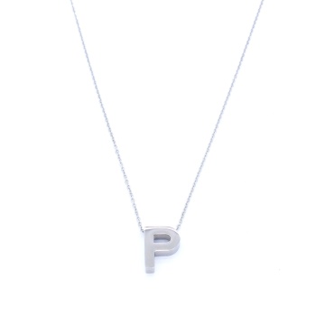 316L Çelik P Harf Kolye 55 cm KLY-550