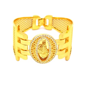 Kaburga Bilezik 22 Ayar Altın Kaplama Tuğralı Kelepçe BLZ-539