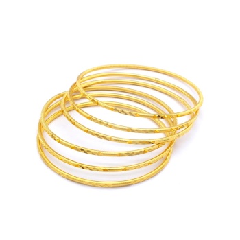 İmitasyon Ajda Bilezik Desenli Model Altın Kaplama  - 6 Adet BSET-123