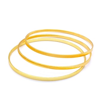 İmitasyon Kibrit Çöpü Altın Kaplama Bilezik Çelik  - 3 Adet BSET-112