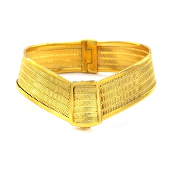 İmitasyon Trabzon Hasırı Altın Kaplama 4 Sıra Kelepçe BLZ-597