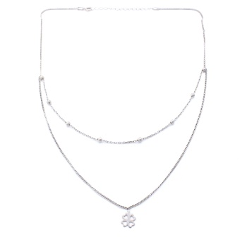 925 Ayar Toplu Çiçek Şekilli Gümüş Kolye GK-274