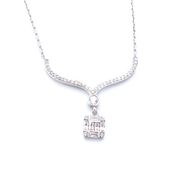 Zirkon Taşlı El İşçiliği Gümüş Kolye GK-325