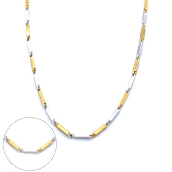 Çelik Zincir Altın Kaplama Çift Renk Erkek Model - ZN-226