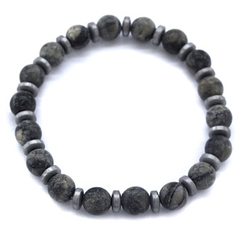 Gri Jasper Doğal Taş Erkek Bilekliği EBLK-485