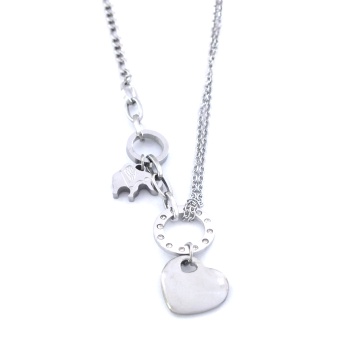 Çelik Kalp Kolye - Paslanmaz Çelik Kadın Kolye KLY-585