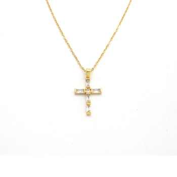 Çelik Kolye - Haç Kolye Altın Kaplama KLY-644