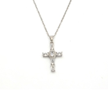Çelik Kolye - Haç Kolye - Paslanmaz Çelik Kadın Kolye KLY-621