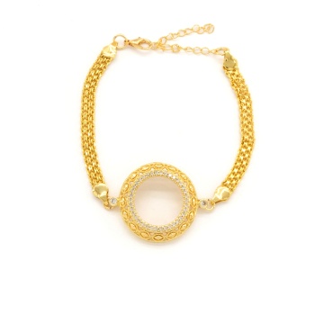 Yarım Altın Çerçeve Bileklik Çelik Altın Kaplama BLK-1117