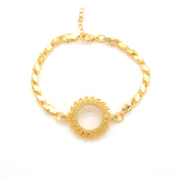 Çeyrek Altın Çerçeve Bileklik Çelik Altın Kaplama Güneş Model BLK-1118