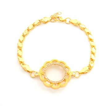 Çeyrek Altın Çerçeve Bileklik Çelik Altın Kaplama Çiçek Arpa Model BLK-1113