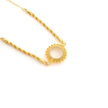 Çeyrek Altın Çerçeve Bileklik Çelik Altın Kaplama Burgu Model BLK-1087