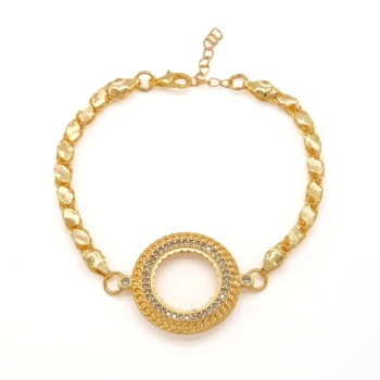 Çeyrek Altın Çerçeve Bileklik Çelik Altın Kaplama Arpa Model BLK-1099