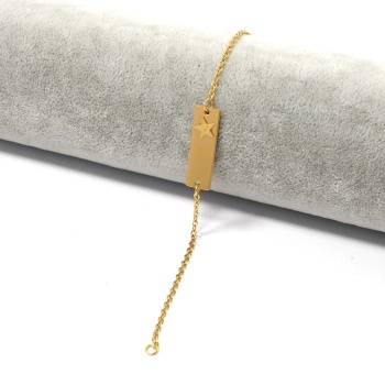 Altın Kaplama Yıldız Model Unisex Bileklik BLK-1019