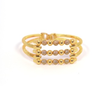 Kaburga Bilezik 22 Ayar Altın Kaplama Dorika Toplu Kelepçe BLZ-542