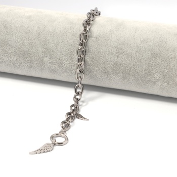 316L Çelik Kanat Detaylı Zincir Bileklik BLK-776