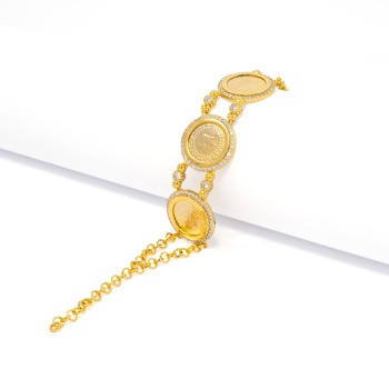 İmitasyon Çeyrekli Bileklik 3 Çeyrekli Zirkon Taşlı BLK-154