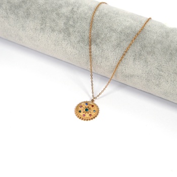 Çelik Kolye, Altın Kaplama Zodyak Burçlar Çemberi Kadın Kolye K-123