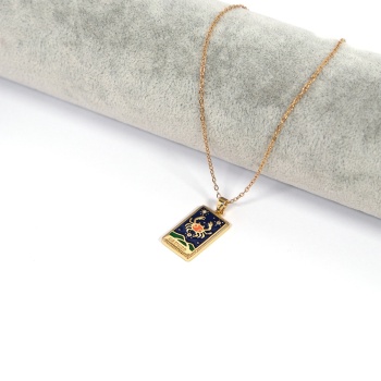 Çelik Kolye, Altın Kaplama Yengeç Burcu Kadın Kolye K-135