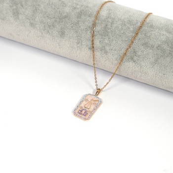 Çelik Kolye, Altın Kaplama Terazi Burcu Kadın Kolye K-112